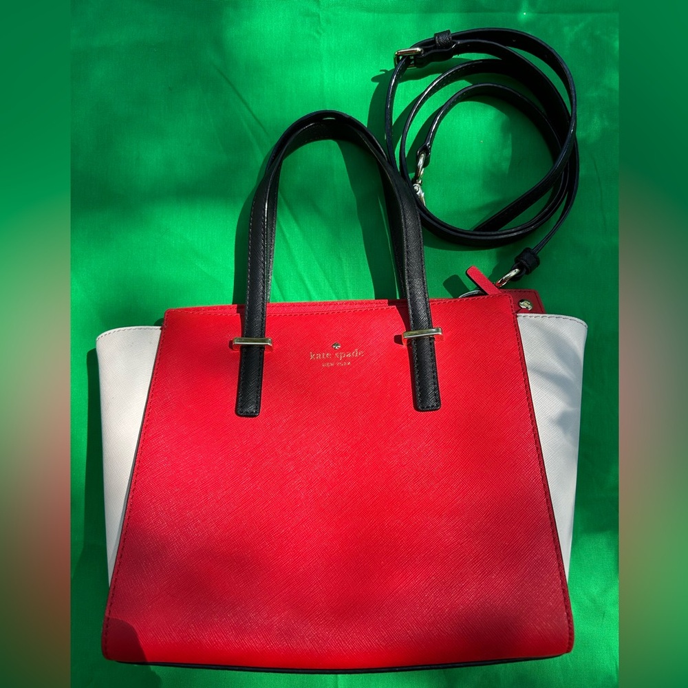 Kate Spade Cedar Street Small Hayden Crossbody/Satchel Bright Red/Off-White